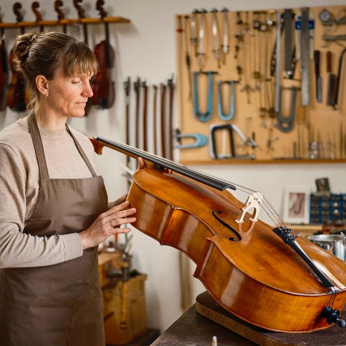 Ein Cello bereit für neue musikalische Wege.